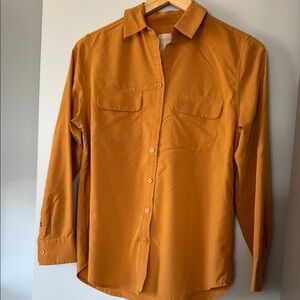 Chicos Golden Orange Button-Up Shirt